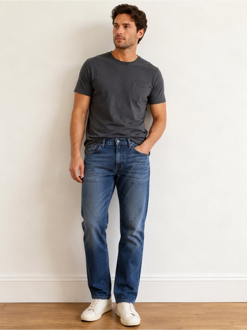 Citizens Of Humanity Straight Jeans in Medium Blue Wash